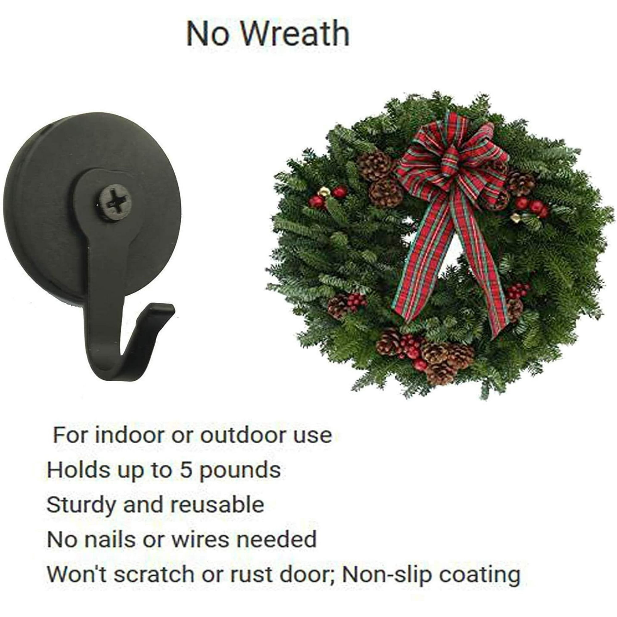 Details about   2x Magnetic Metal Wreath Hanger Over The Door Wreath Metal Hook Christmas Front
